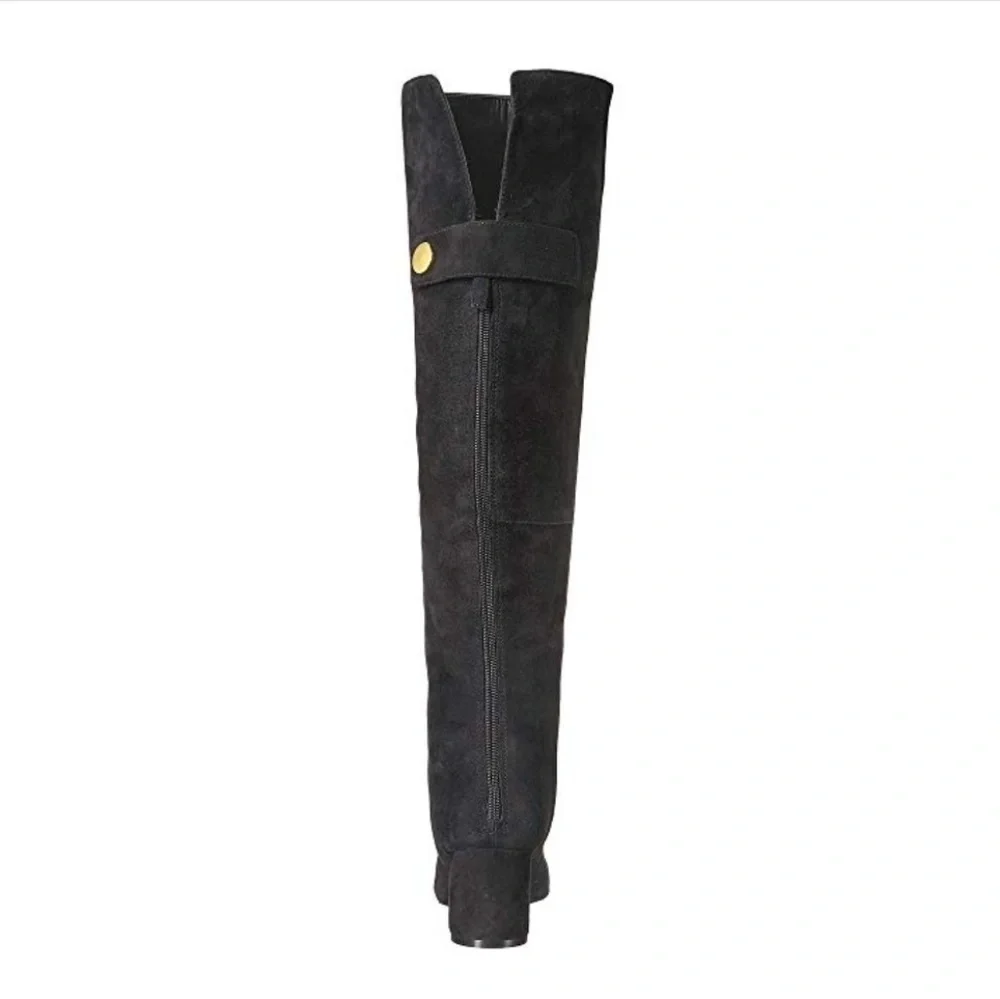 Chic Nine West Black Soft Suede OTK Boots
